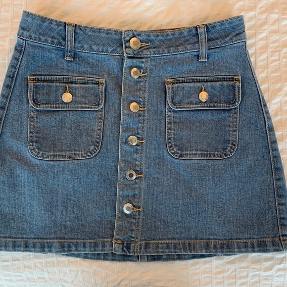 American Eagle Button Up High Waisted Denim Skirt - Picture 1 of 3